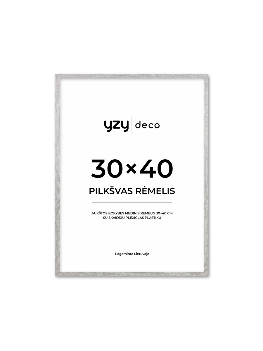 yzydeco Remelis pilkšvas medinis 30×40 cm