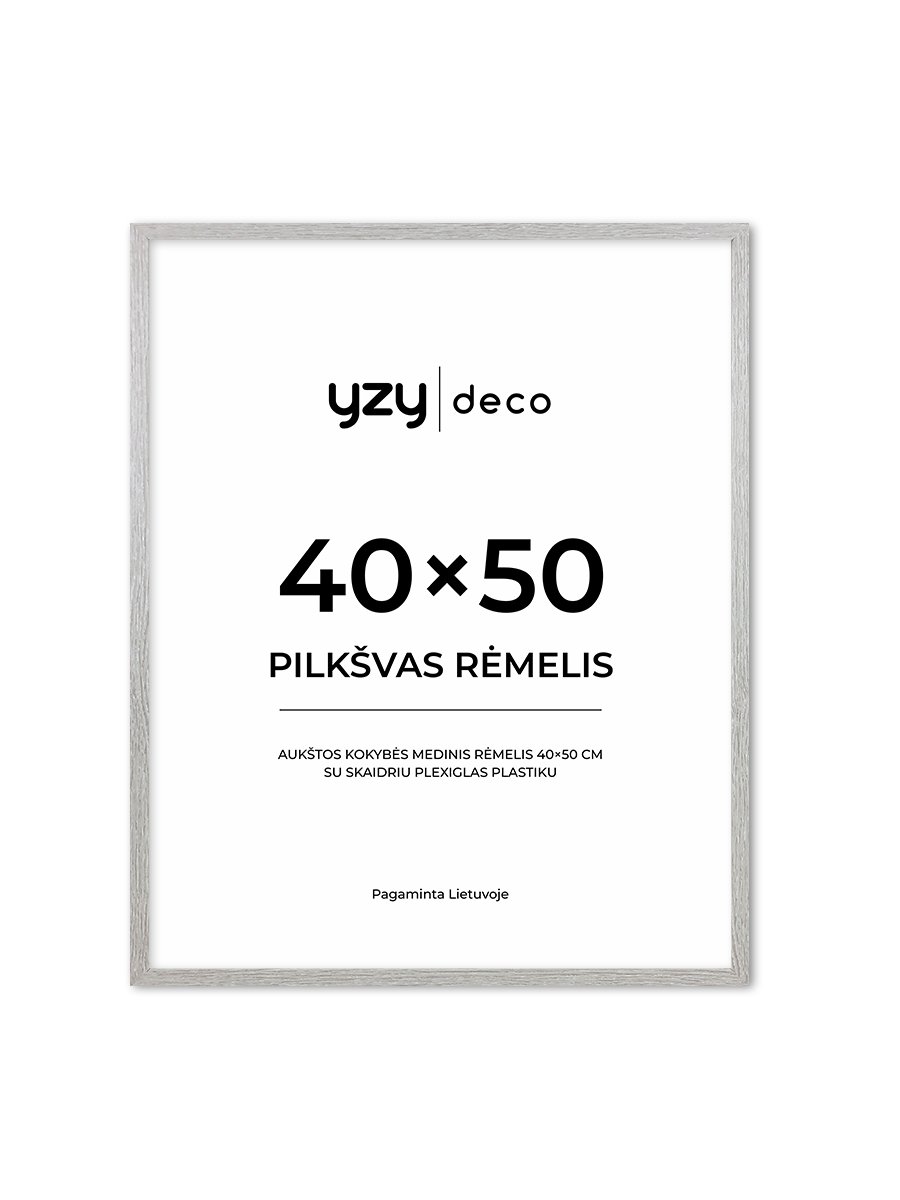 yzydeco Remelis pilkšvas medinis 40×50 cm
