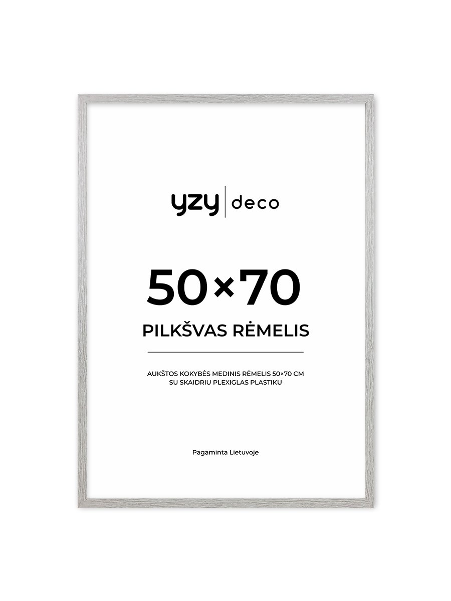 yzydeco Remelis pilkšvas medinis 50×70 cm