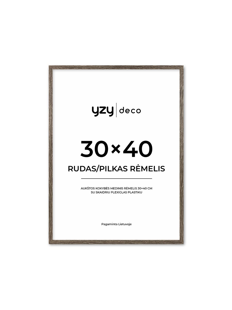yzydeco Remelis rudas pilkas medinis 30×40 cm