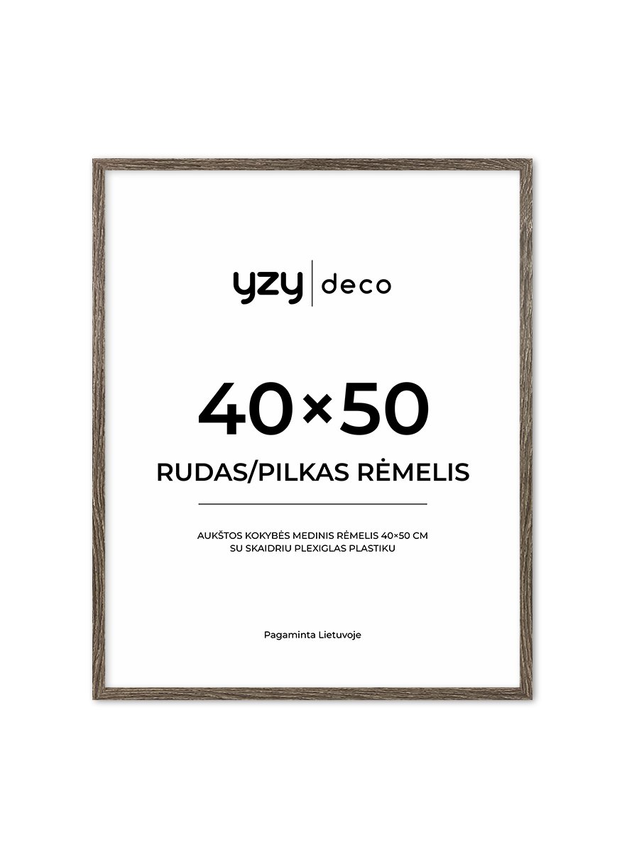 yzydeco Remelis rudas pilkas medinis 40×50 cm