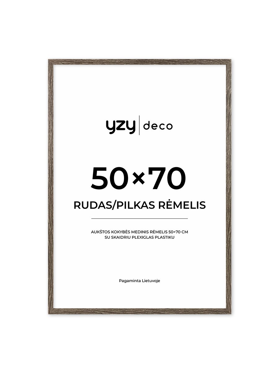yzydeco Remelis rudas pilkas medinis 50×70 cm