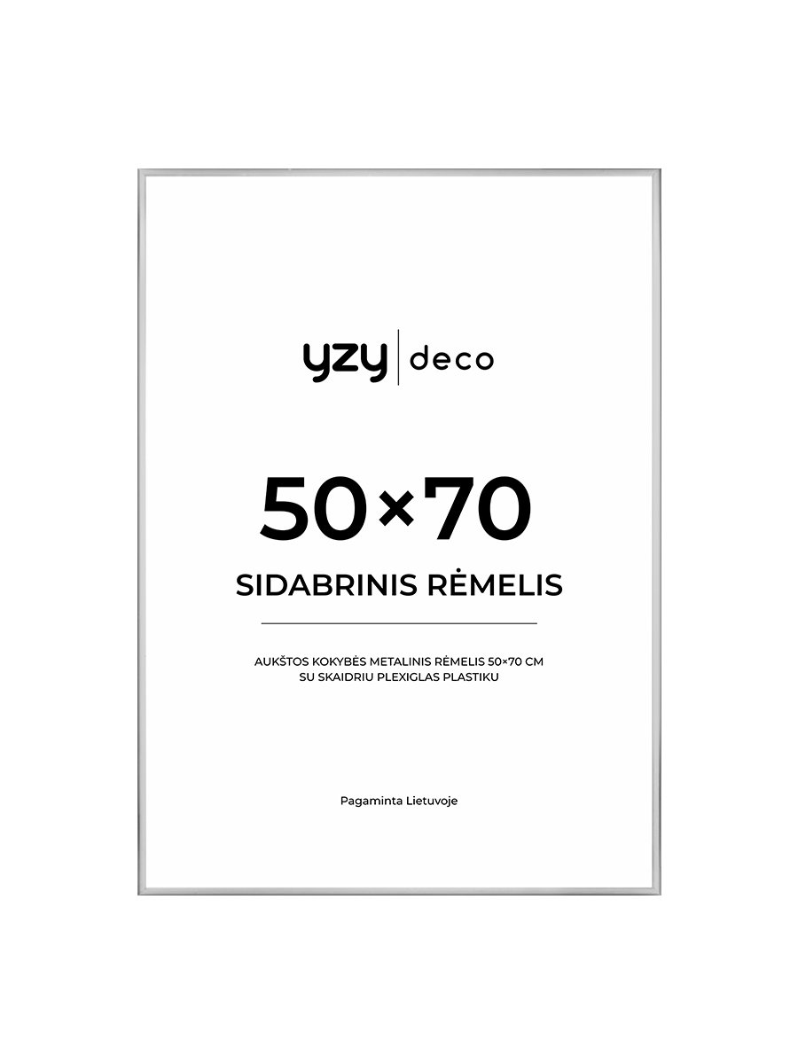 yzydeco Remelis sidabrinis metalinis 50×70 cm
