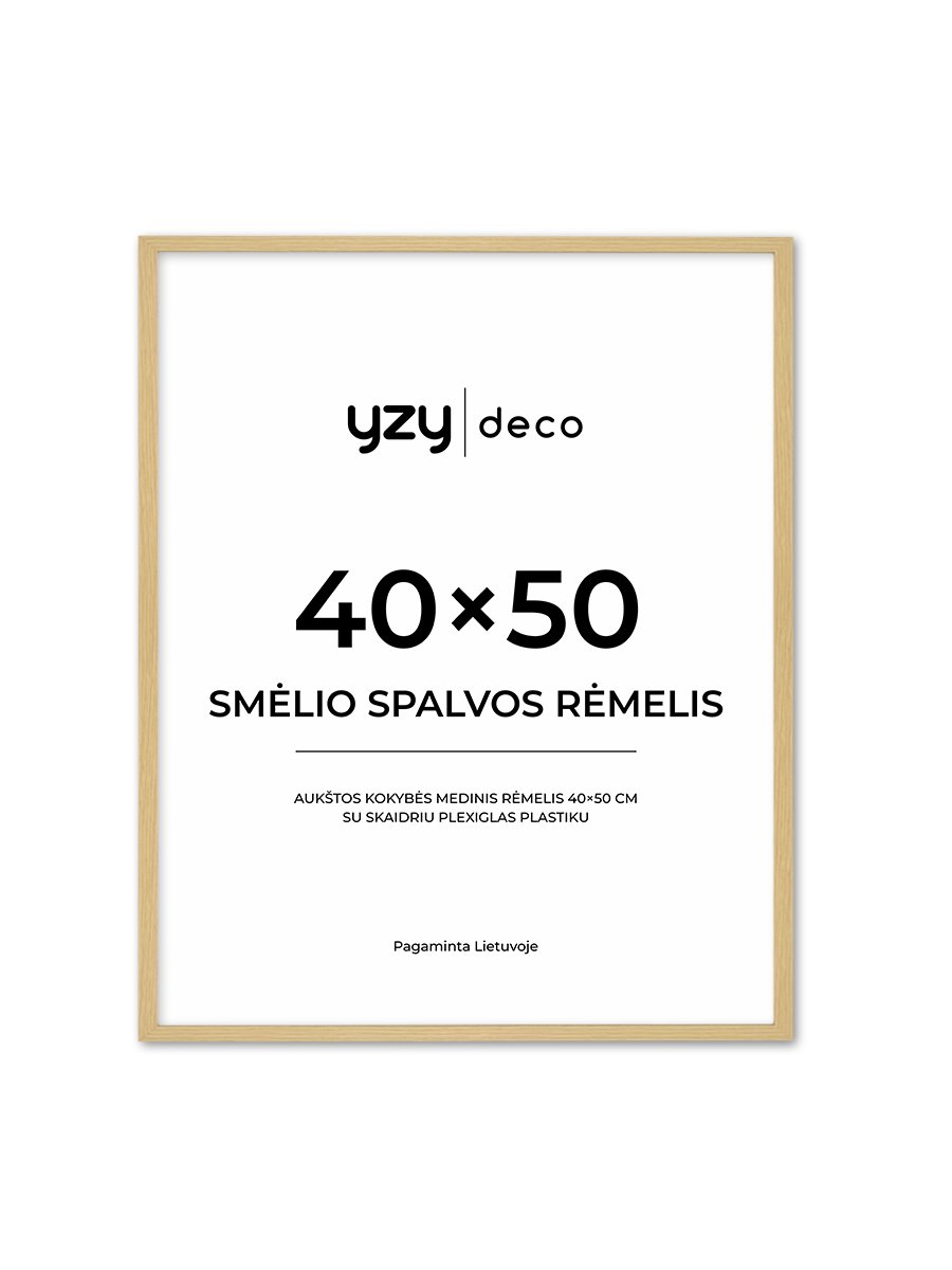 yzydeco Remelis smėlio spalvos medinis 40×50 cm