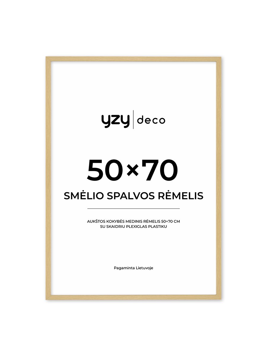 yzydeco Remelis smėlio spalvos medinis 50×70 cm