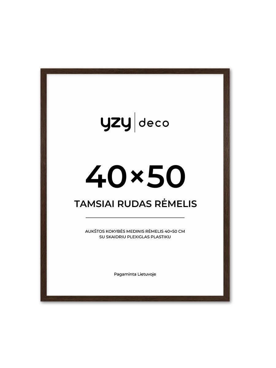 yzydeco Remelis tamsiai rudas medinis 40×50 cm