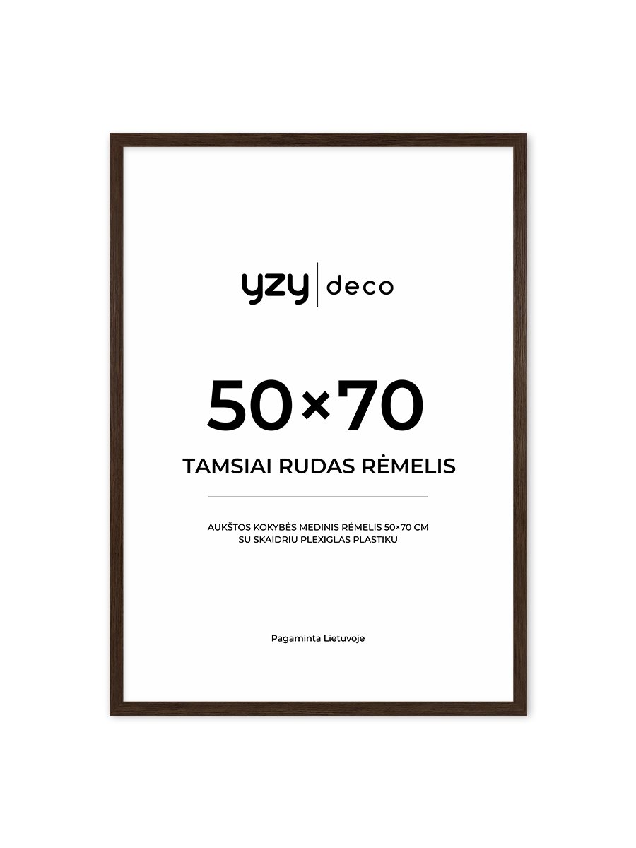 yzydeco Remelis tamsiai rudas medinis 50×70 cm