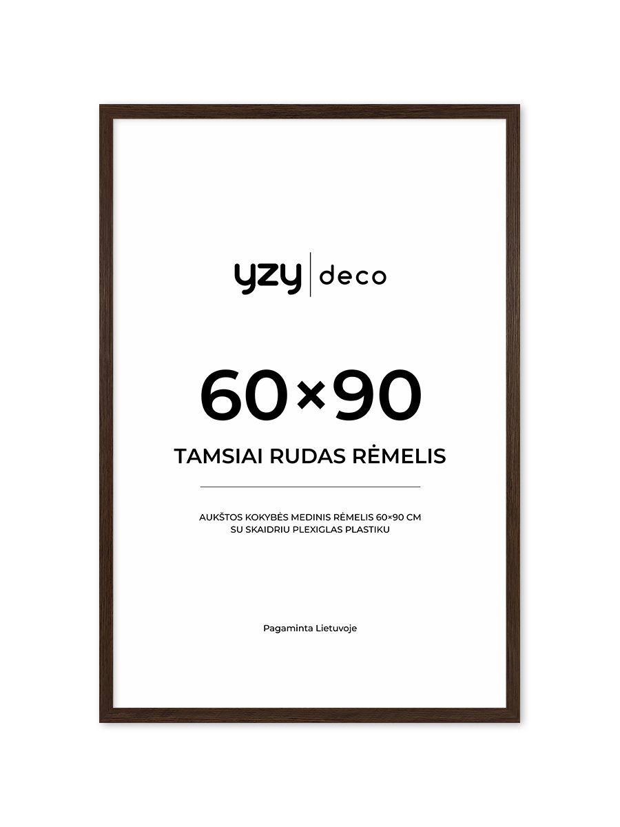 yzydeco Remelis tamsiai rudas medinis 60×90 cm
